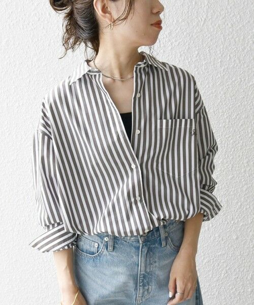 SHIPS / シップス シャツ・ブラウス | 《一部追加予約》SHIPS any:〈洗濯機可能〉REPREVE レギュラーカラー ルーズ ポケット シャツ（ブラウン）