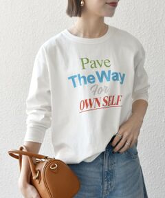 SHIPS / シップス Tシャツ | 【SHIPS any別注】THE KNiTS:〈洗濯機可能〉ラウンドヘム ロゴ ロングスリーブ TEE