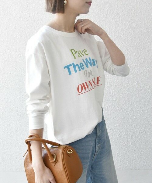 SHIPS / シップス Tシャツ | 【SHIPS any別注】THE KNiTS:〈洗濯機可能〉ラウンドヘム ロゴ ロングスリーブ TEE | 詳細3