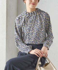 SHIPS / シップス シャツ・ブラウス | 《追加》〈手洗い可能〉ネック ギャザー プリント 長袖 ブラウス