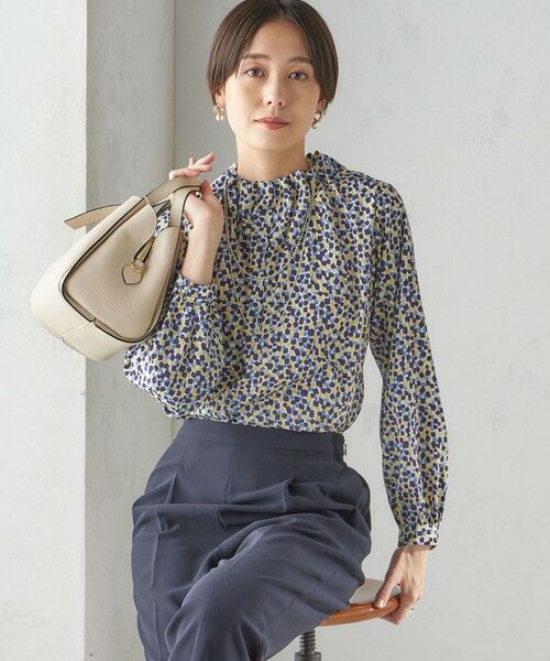 SHIPS / シップス シャツ・ブラウス | 《追加》〈手洗い可能〉ネック ギャザー プリント 長袖 ブラウス | 詳細13