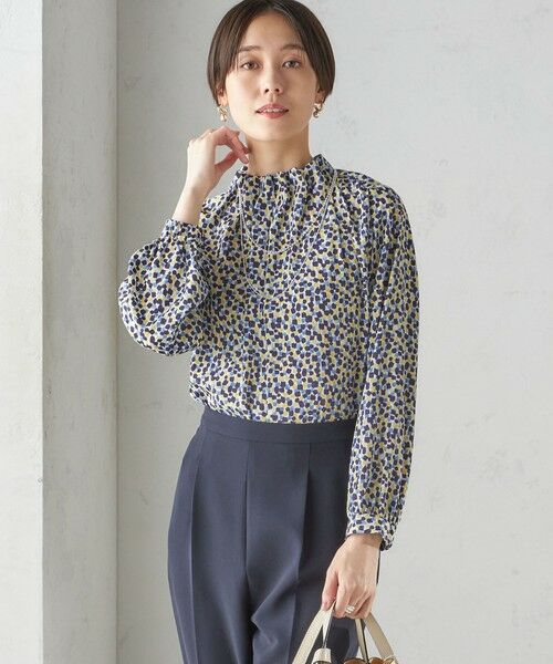 SHIPS / シップス シャツ・ブラウス | 《追加》〈手洗い可能〉ネック ギャザー プリント 長袖 ブラウス | 詳細7