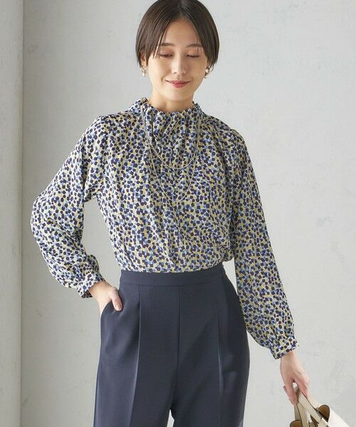 SHIPS / シップス シャツ・ブラウス | 《追加》〈手洗い可能〉ネック ギャザー プリント 長袖 ブラウス | 詳細8