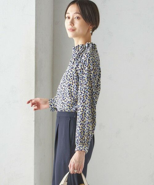 SHIPS / シップス シャツ・ブラウス | 《追加》〈手洗い可能〉ネック ギャザー プリント 長袖 ブラウス | 詳細9