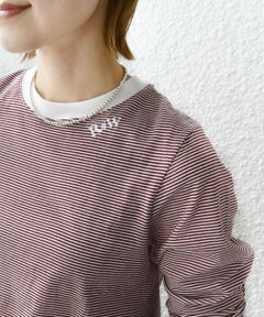 《追加》〈洗濯機可能〉刺繍 デザイン ボーダー リンガー TEE