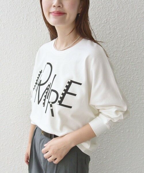 SHIPS for women / シップスウィメン カットソー（半袖以外） | * バリエーション プリント ドルマン ロングスリーブ TEE | 詳細4