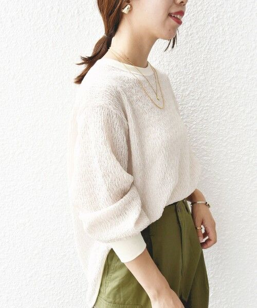 SHIPS / シップス カットソー（半袖以外） | 《一部追加予約》【WEB限定】〈手洗い可能〉ランダムブルーゼ ロングスリーブ プルオーバー | 詳細5