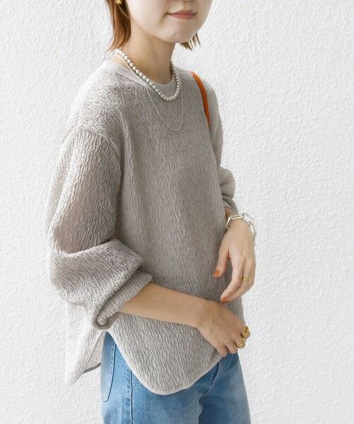 SHIPS / シップス カットソー（半袖以外） | 《一部追加予約》【WEB限定】〈手洗い可能〉ランダムブルーゼ ロングスリーブ プルオーバー | 詳細25