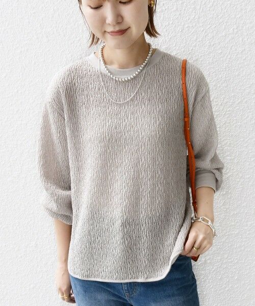 SHIPS / シップス カットソー（半袖以外） | 《一部追加予約》【WEB限定】〈手洗い可能〉ランダムブルーゼ ロングスリーブ プルオーバー | 詳細27