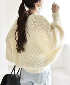 SHIPS / シップス ニット・セーター | quaranciel:〈手洗い可能〉スパンコール レース編み クルーネック ドルマン ルーズ ニット