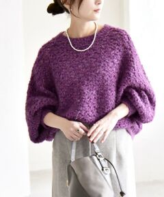 SHIPS / シップス ニット・セーター | quaranciel:〈手洗い可能〉スパンコール レース編み クルーネック ドルマン ルーズ ニット