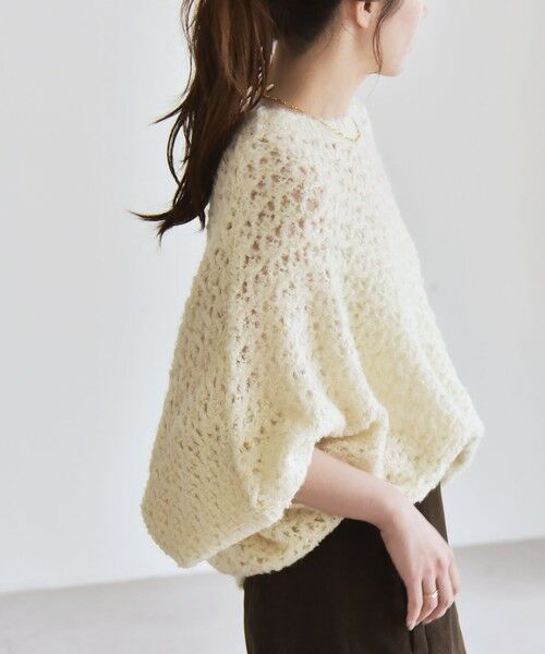 SHIPS / シップス ニット・セーター | quaranciel:〈手洗い可能〉スパンコール レース編み クルーネック ドルマン ルーズ ニット | 詳細16