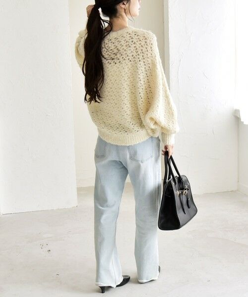 SHIPS / シップス ニット・セーター | quaranciel:〈手洗い可能〉スパンコール レース編み クルーネック ドルマン ルーズ ニット | 詳細2
