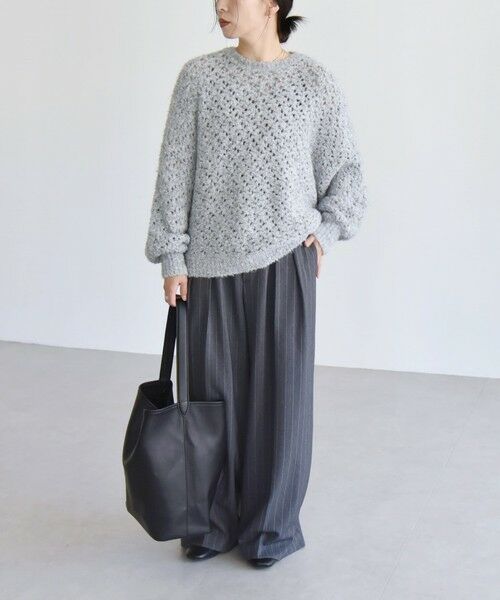 SHIPS / シップス ニット・セーター | quaranciel:〈手洗い可能〉スパンコール レース編み クルーネック ドルマン ルーズ ニット | 詳細24