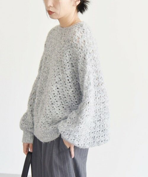 SHIPS / シップス ニット・セーター | quaranciel:〈手洗い可能〉スパンコール レース編み クルーネック ドルマン ルーズ ニット | 詳細26