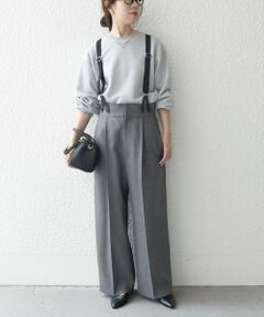 SHIPS any:〈洗濯機可能〉マニッシュ サスペンダー ワイド パンツ 24FW