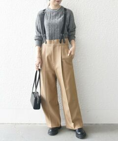 SHIPS any:〈洗濯機可能〉マニッシュ サスペンダー ワイド パンツ 24FW