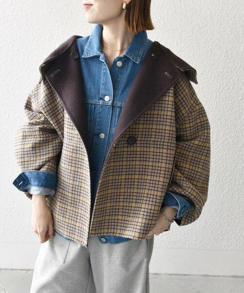 SHIPS / シップス その他アウター | 《一部追加予約》【WEB限定】SHIPS any: リバー スタンドカラー ポンチョ ショート コート | 詳細9