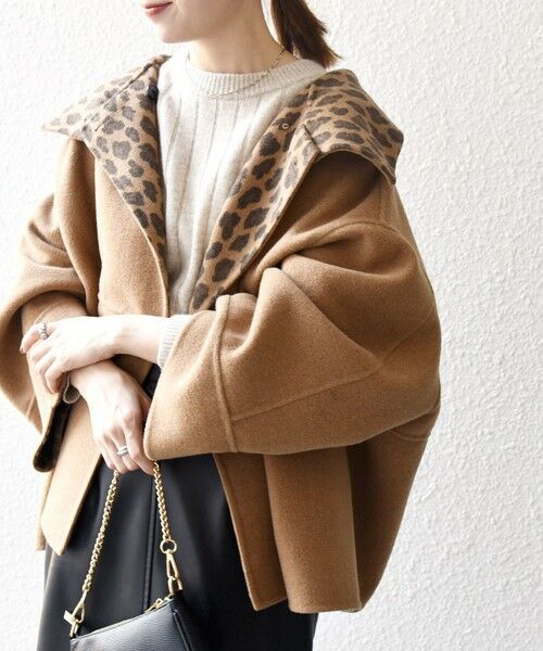 SHIPS / シップス その他アウター | 《一部追加予約》【WEB限定】SHIPS any: リバー スタンドカラー ポンチョ ショート コート | 詳細23