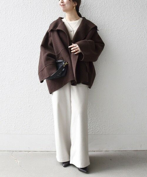 SHIPS / シップス その他アウター | 《一部追加予約》【WEB限定】SHIPS any: リバー スタンドカラー ポンチョ ショート コート | 詳細26