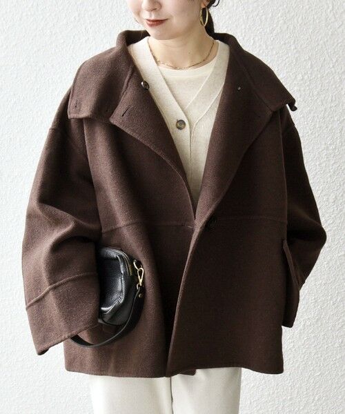 SHIPS / シップス その他アウター | 《一部追加予約》【WEB限定】SHIPS any: リバー スタンドカラー ポンチョ ショート コート | 詳細28