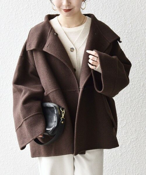 SHIPS / シップス その他アウター | 《一部追加予約》【WEB限定】SHIPS any: リバー スタンドカラー ポンチョ ショート コート | 詳細29