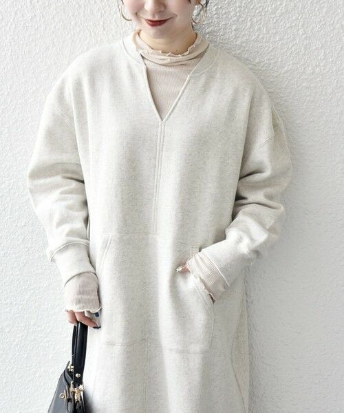 SHIPS / シップス ロング・マキシ丈ワンピース | 【WEB限定】SHIPS any: USA コットン 裏起毛 ポケット スウェット ワンピース | 詳細6