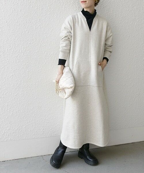 SHIPS / シップス ロング・マキシ丈ワンピース | 【WEB限定】SHIPS any: USA コットン 裏起毛 ポケット スウェット ワンピース | 詳細8