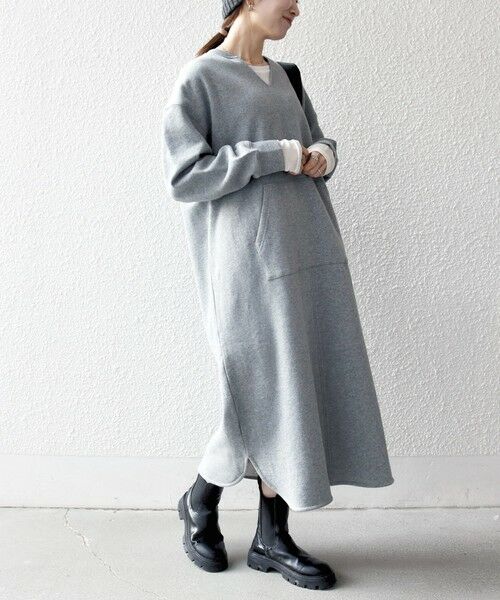 SHIPS / シップス ロング・マキシ丈ワンピース | 【WEB限定】SHIPS any: USA コットン 裏起毛 ポケット スウェット ワンピース | 詳細17