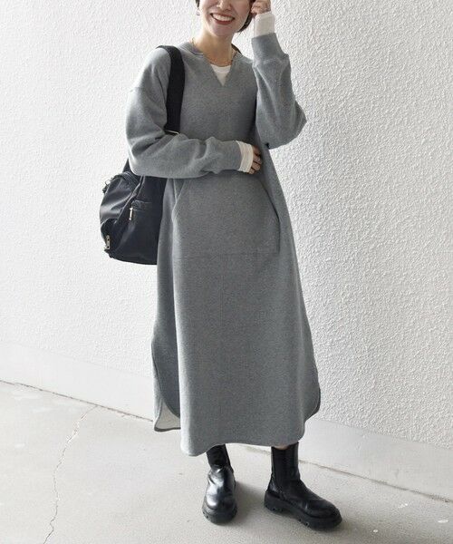 SHIPS / シップス ロング・マキシ丈ワンピース | 【WEB限定】SHIPS any: USA コットン 裏起毛 ポケット スウェット ワンピース | 詳細18