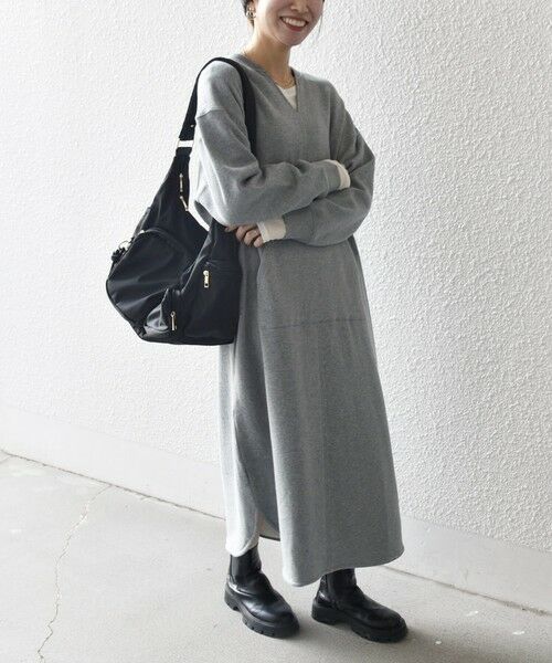 SHIPS / シップス ロング・マキシ丈ワンピース | 【WEB限定】SHIPS any: USA コットン 裏起毛 ポケット スウェット ワンピース | 詳細19