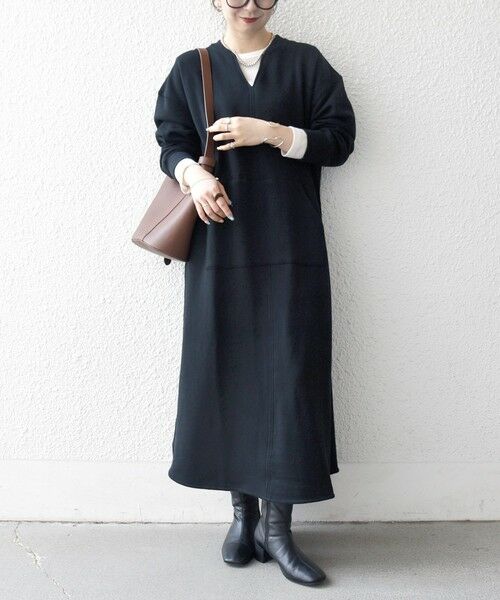 SHIPS / シップス ロング・マキシ丈ワンピース | 【WEB限定】SHIPS any: USA コットン 裏起毛 ポケット スウェット ワンピース | 詳細28