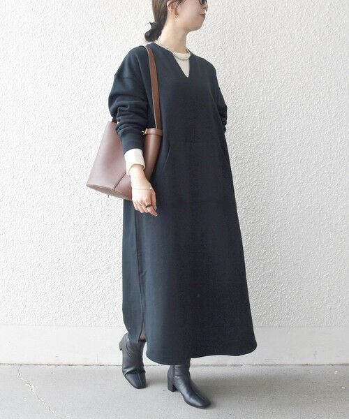 SHIPS / シップス ロング・マキシ丈ワンピース | 【WEB限定】SHIPS any: USA コットン 裏起毛 ポケット スウェット ワンピース | 詳細30