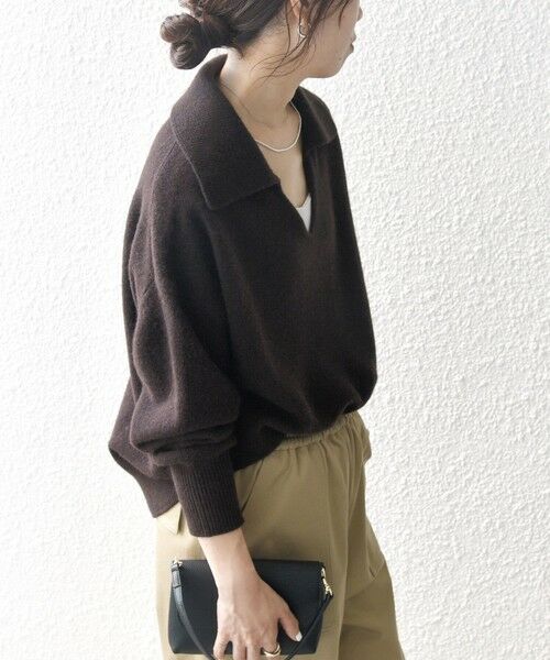 SHIPS / シップス ニット・セーター | 【WEB限定】SHIPS any: 〈手洗い可能〉AQUA カシミヤ ミックス スキッパー カラー プルオーバー | 詳細16