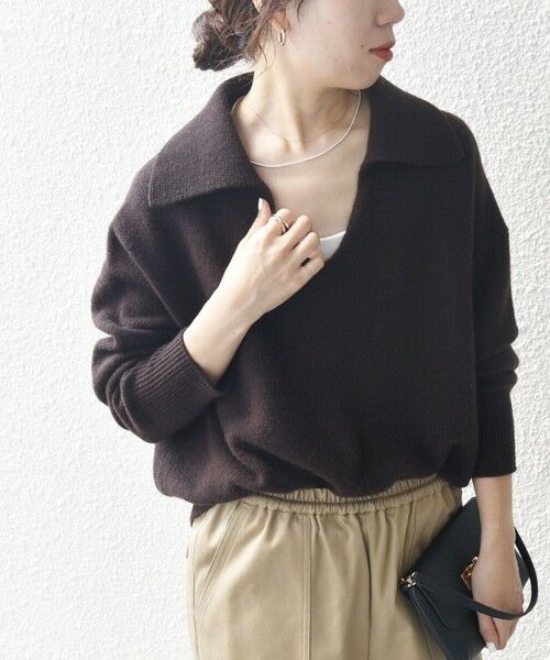 SHIPS / シップス ニット・セーター | 【WEB限定】SHIPS any: 〈手洗い可能〉AQUA カシミヤ ミックス スキッパー カラー プルオーバー | 詳細18