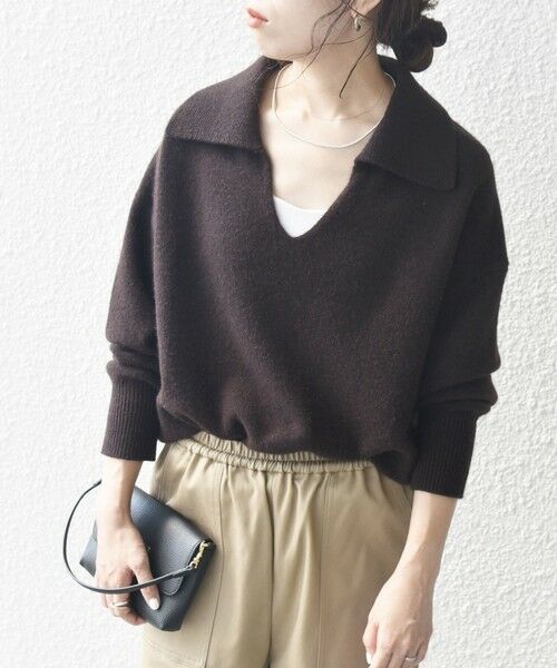 SHIPS / シップス ニット・セーター | 【WEB限定】SHIPS any: 〈手洗い可能〉AQUA カシミヤ ミックス スキッパー カラー プルオーバー | 詳細14