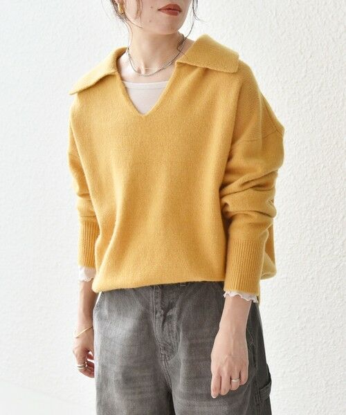 SHIPS / シップス ニット・セーター | 【WEB限定】SHIPS any: 〈手洗い可能〉AQUA カシミヤ ミックス スキッパー カラー プルオーバー | 詳細30