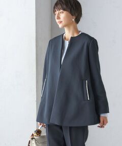 〈結婚式・パーティ〉【SHIPS別注】kaene:パール モチーフ ショート コート