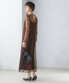 〈結婚式・パーティ〉kaene:フロッキー レース ポリエステルベロア 2WAY ドレス