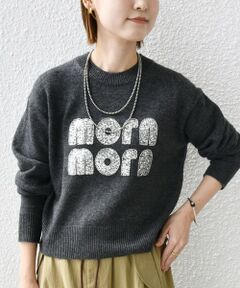 【WEB限定】〈手洗い可能〉スパンコール ロゴ ニット