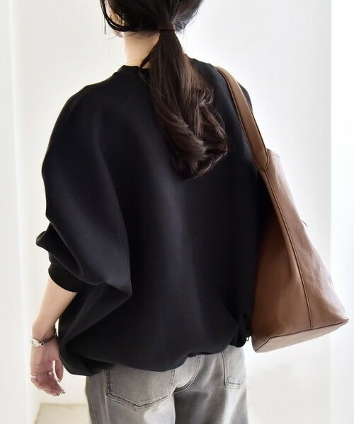 SHIPS / シップス スウェット | 《一部追加予約》quaranciel:〈洗濯機可能〉ポンチ ドロスト ルーズ プルオーバー(ブラック)