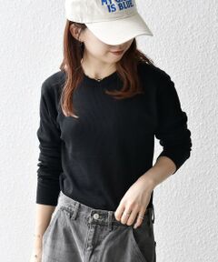 Healthknit:〈洗濯機可能〉クルーネック ロング スリーブ TEE