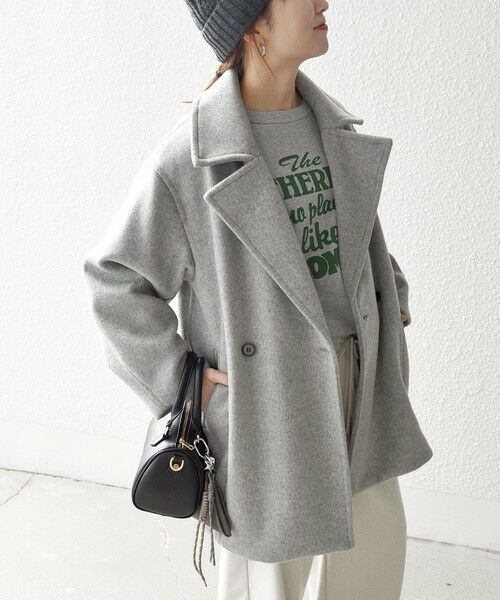 SHIPS / シップス その他アウター | 【WEB限定】SHIPS any: ウール コクーン テーラード ショート コート 25AW(グレー)