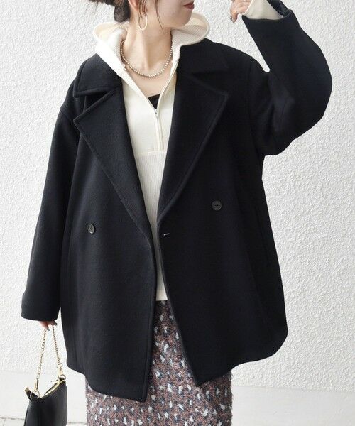 SHIPS / シップス その他アウター | 【WEB限定】SHIPS any: ウール コクーン テーラード ショート コート 25AW | 詳細25