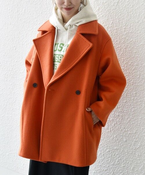 SHIPS / シップス その他アウター | 【WEB限定】SHIPS any: ウール コクーン テーラード ショート コート 25AW(オレンジ)