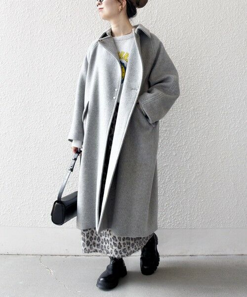 SHIPS / シップス ステンカラーコート | 【WEB限定】SHIPS any: バルマカーン コクーン コート 25AW | 詳細3