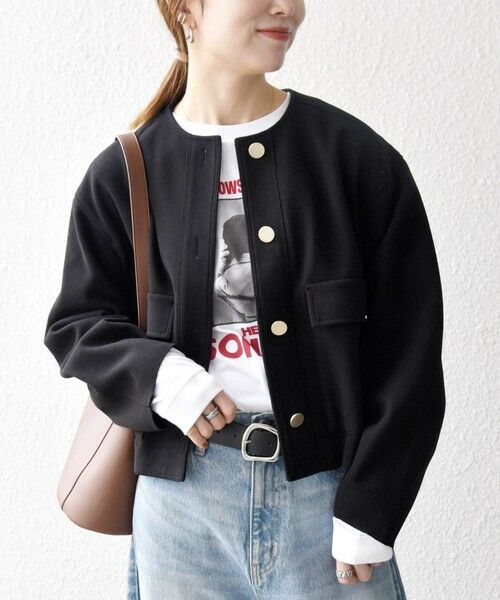 SHIPS / シップス ノーカラージャケット | SHIPS any: エア ニードル ポケット コンパクト ノーカラー ジャケット | 詳細6