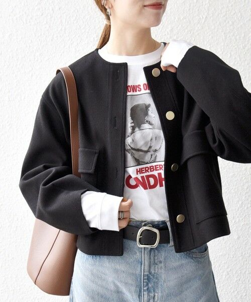 SHIPS / シップス ノーカラージャケット | SHIPS any: エア ニードル ポケット コンパクト ノーカラー ジャケット | 詳細7