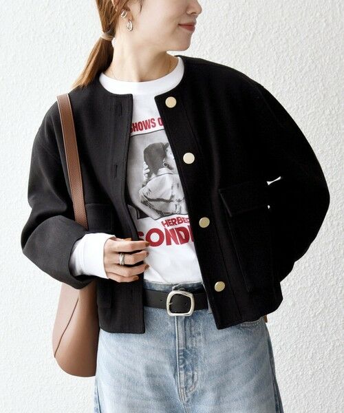 SHIPS / シップス ノーカラージャケット | SHIPS any: エア ニードル ポケット コンパクト ノーカラー ジャケット | 詳細3