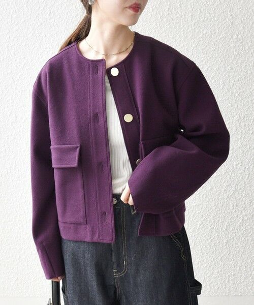 SHIPS / シップス ノーカラージャケット | SHIPS any: エア ニードル ポケット コンパクト ノーカラー ジャケット | 詳細14